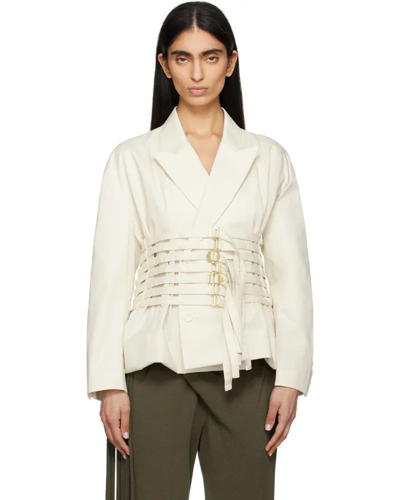 Undercover Off-White Buckle Blazer Off