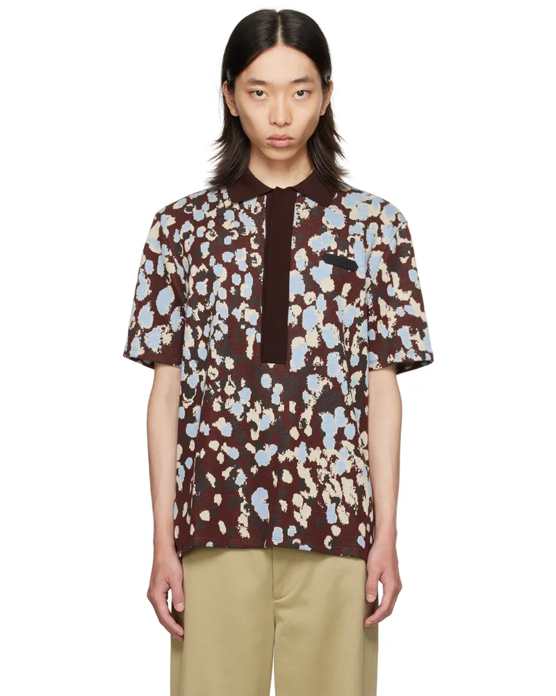 Lanvin Burgundy Jacquard Polo 39