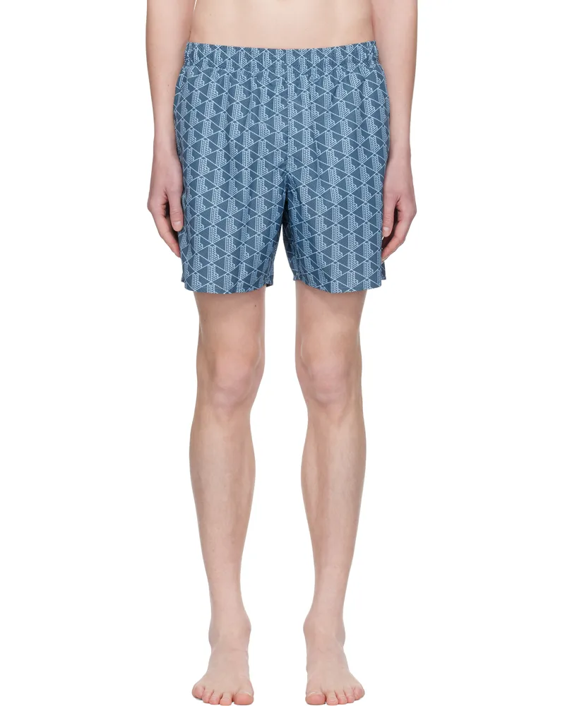 Lacoste Blue Monogram Swim Shorts Hgi