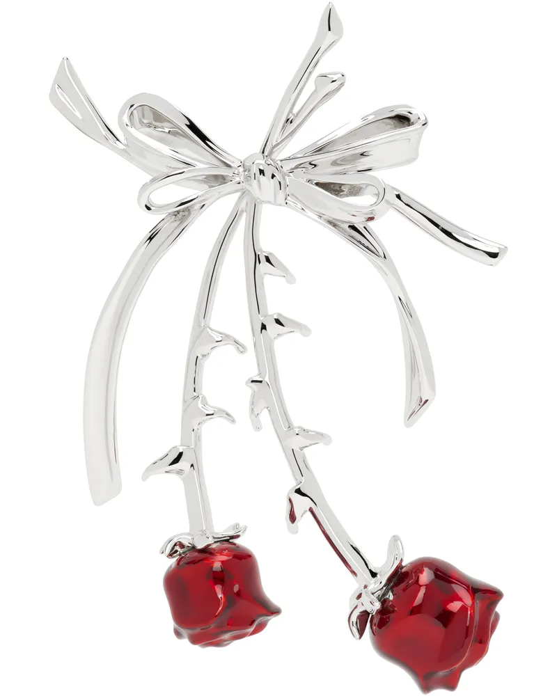 SHUSHU/TONG Silver YVMIN Edition Double Rose Bow Single Earring Silver