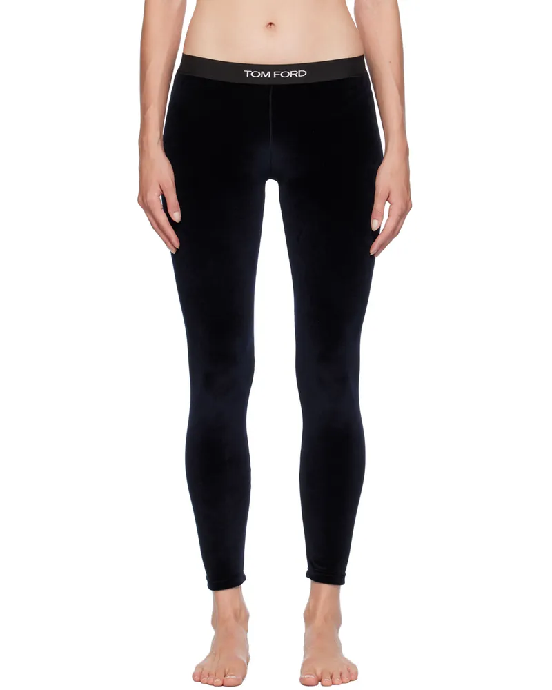 Tom Ford Navy Jacquard-Logo Leggings Hb593