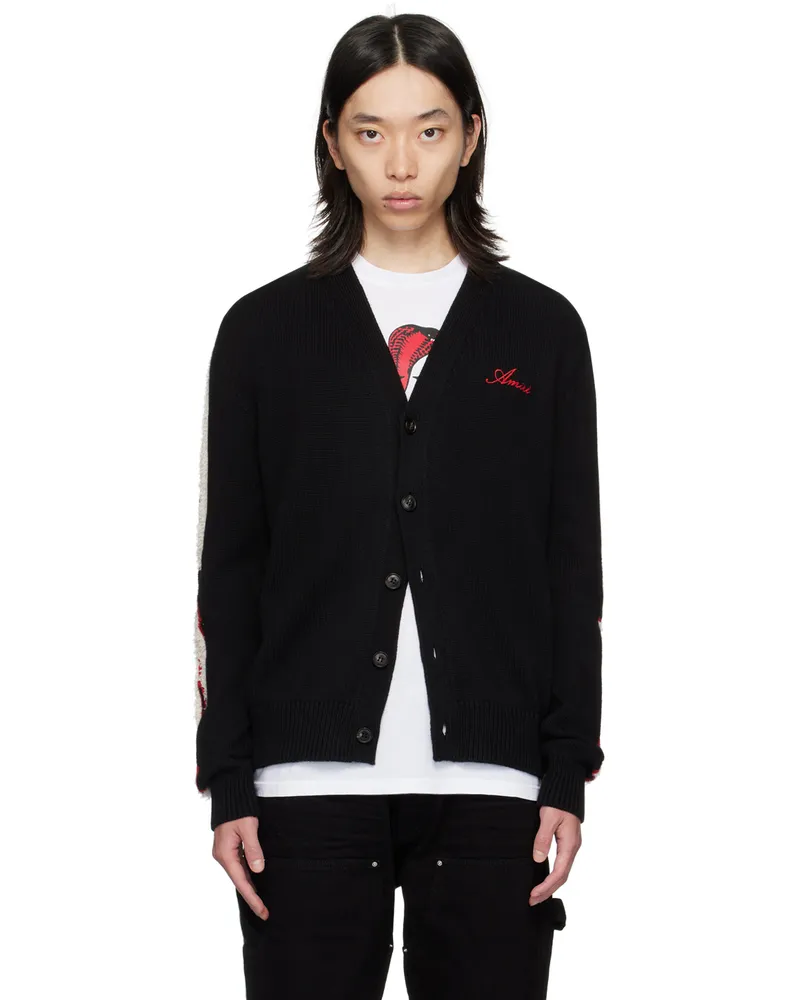 Amiri Black Bones Cardigan Black