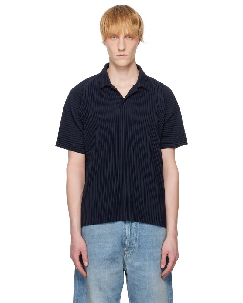 Issey Miyake Navy Basics Polo 75-navy