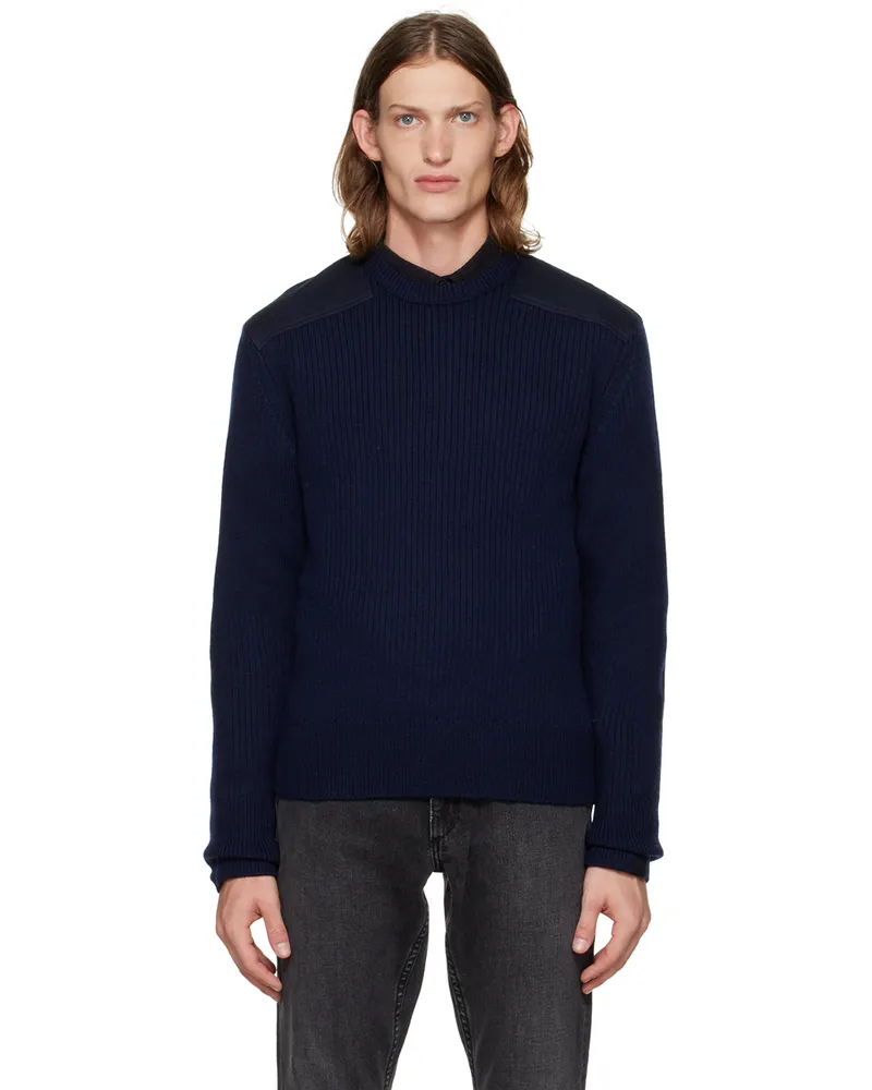 Rag & Bone Navy Dexter Mixed Media Sweater Navy