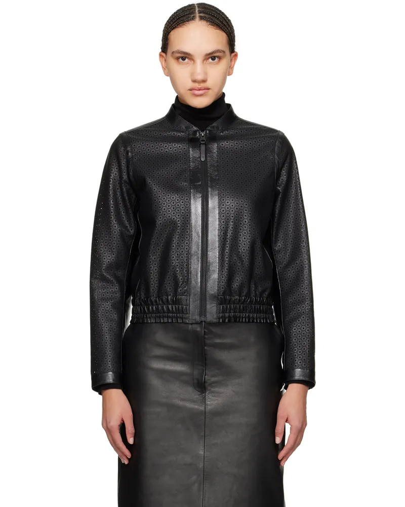 Mackage Black Noelia Leather Jacket Black
