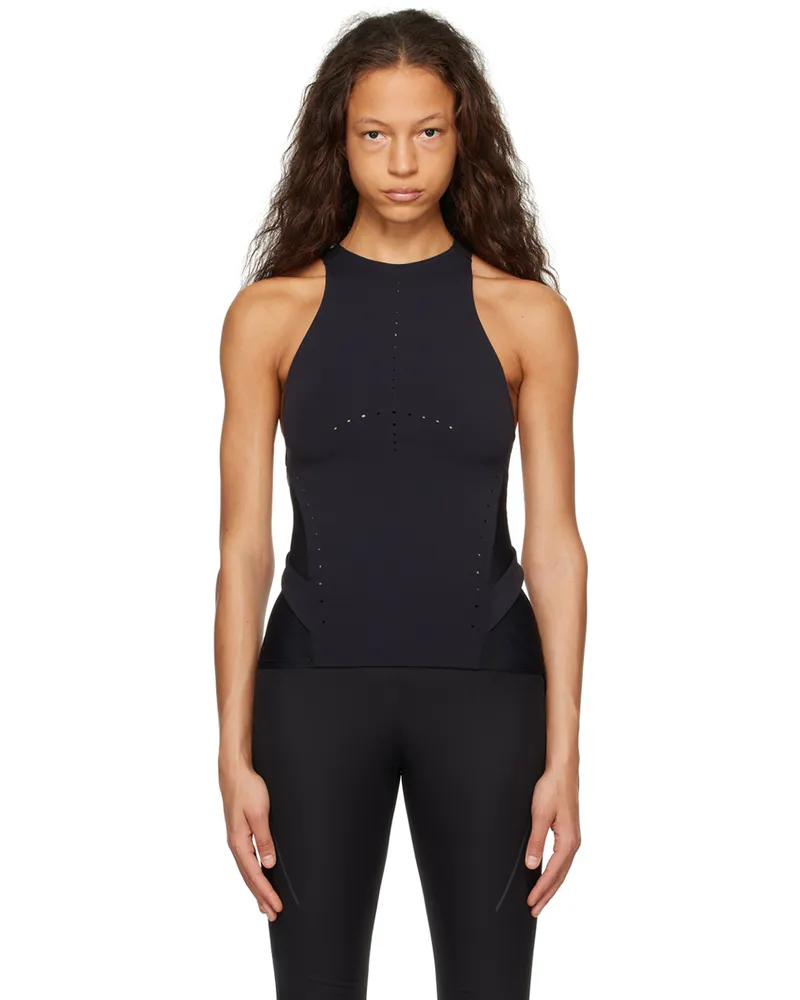 Hyein Seo Black Perforated Tank Top Black