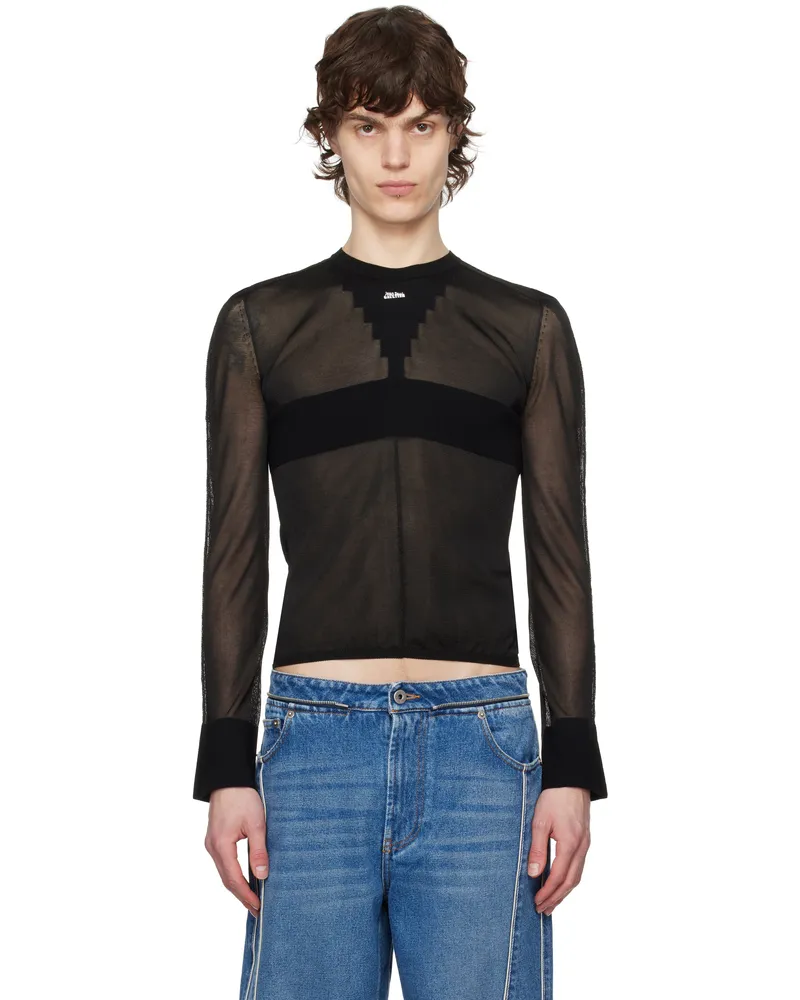 Jean Paul Gaultier Black 'The Logo Knit' Sweater 00-black