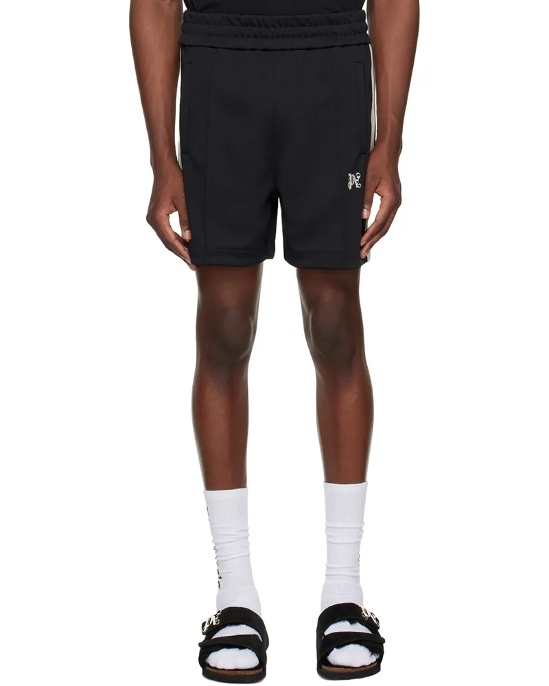 Palm Angels Black Monogram Shorts Black