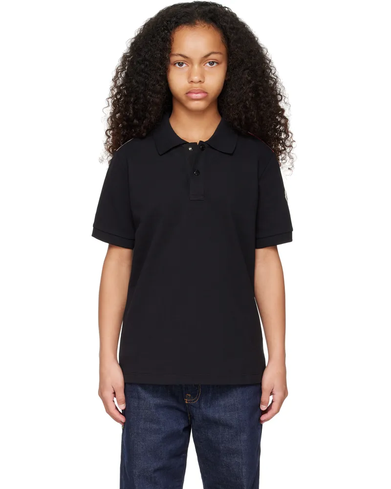 Moncler Kids Black Short Sleeve Polo 999