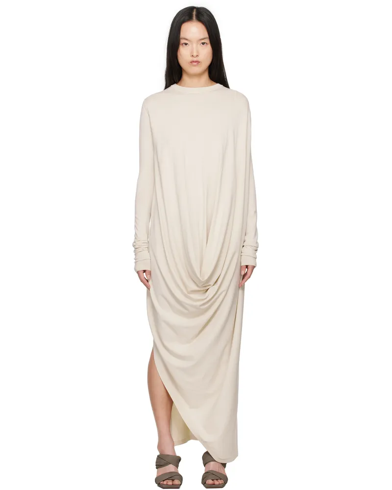 Rick Owens Off-White Hollywood Twisted Midi Dress 41
