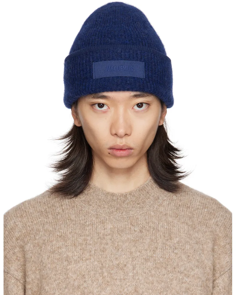 Jacquemus Navy 'Le bonnet Gros Grain' Beanie 380