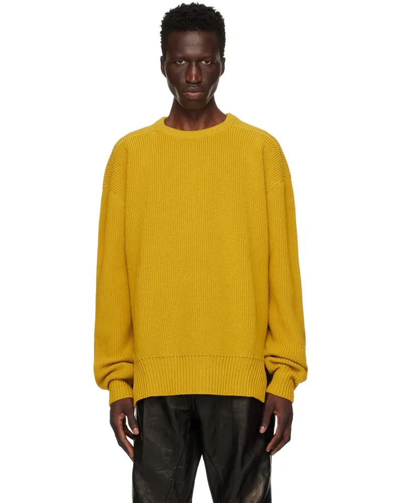 Rick Owens Yellow Porterville Fisherman Sweater 12
