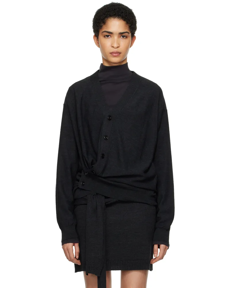 Christophe Lemaire Gray Relaxed Twisted Cardigan Bk966