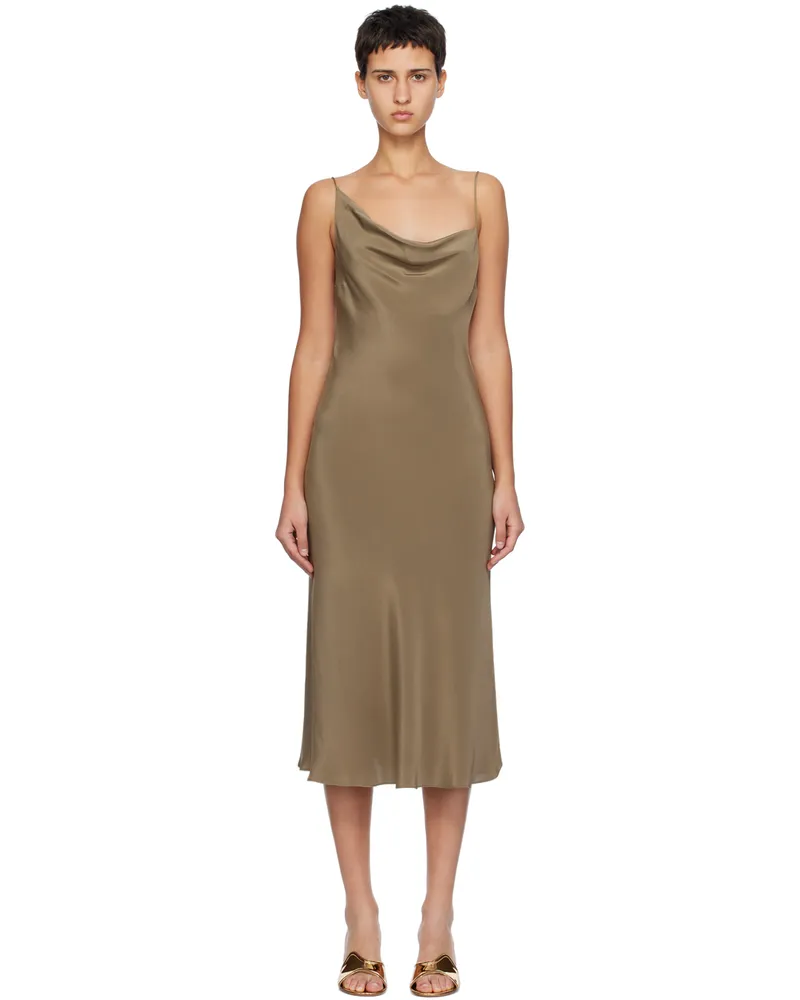 Silk Laundry Khaki Carrie Midi Dress Cub
