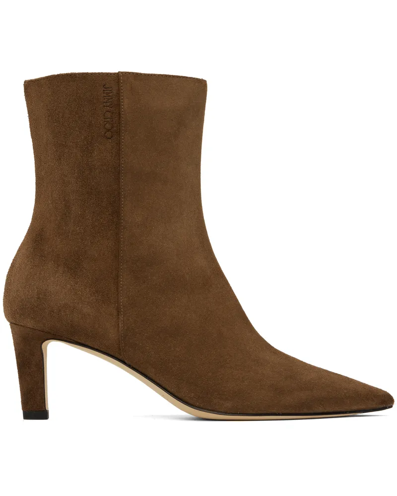 Jimmy Choo Brown Alizze AB 65 Boots Oak