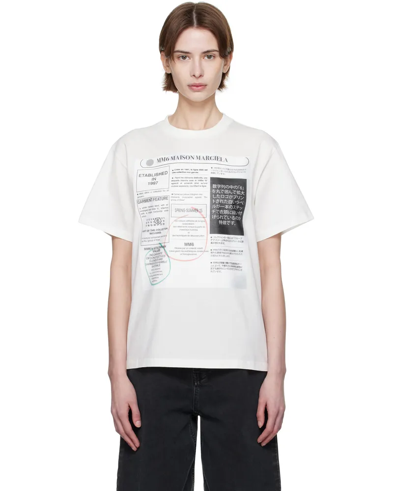 Maison Margiela White Newspaper Print T-shirt 101