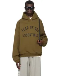 Fear of God Khaki Printed Logo Hoodie Olive