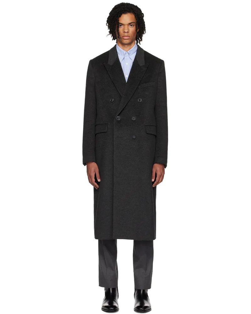 LARDINI Black Virgin Wool & Alpaca Coat 930