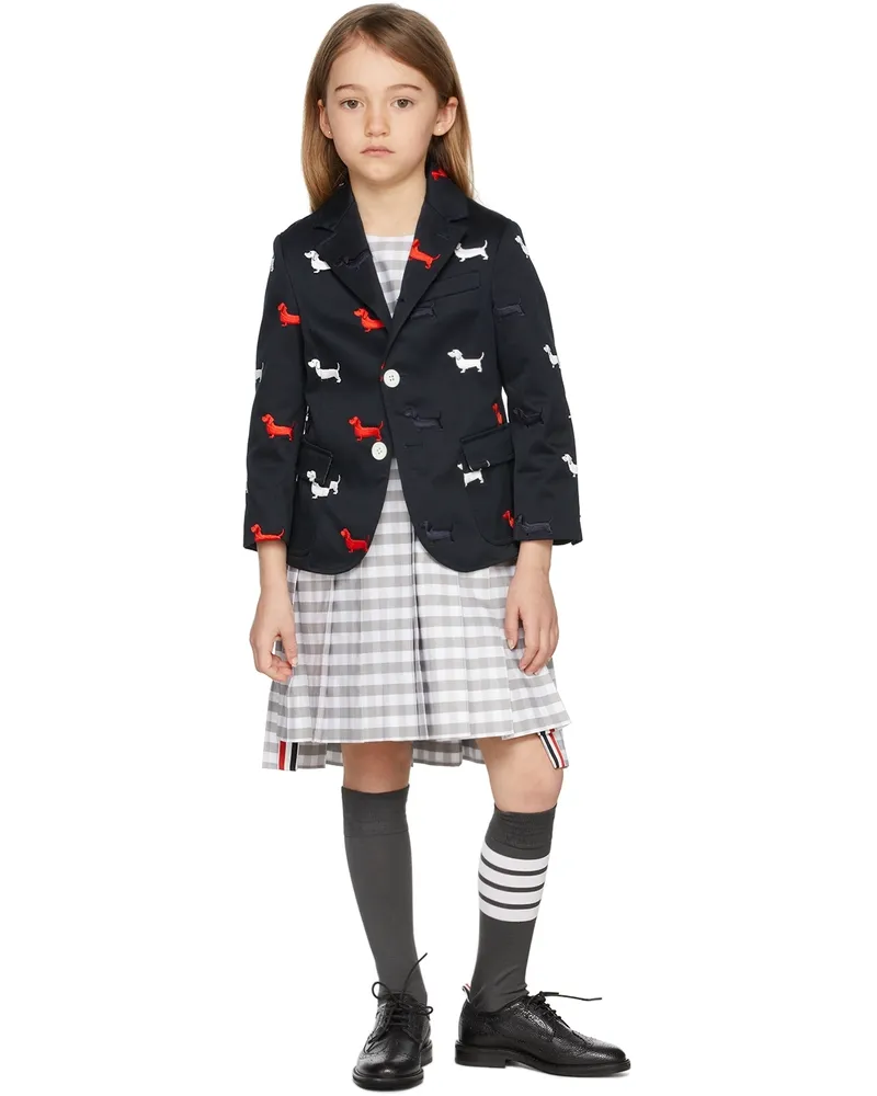 Thom Browne Kids Navy Hector Half Drop Blazer Navy