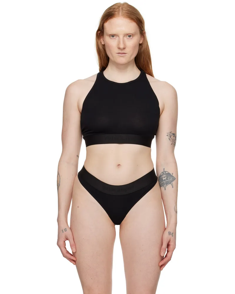 Palm Angels Black Tape Bra Black