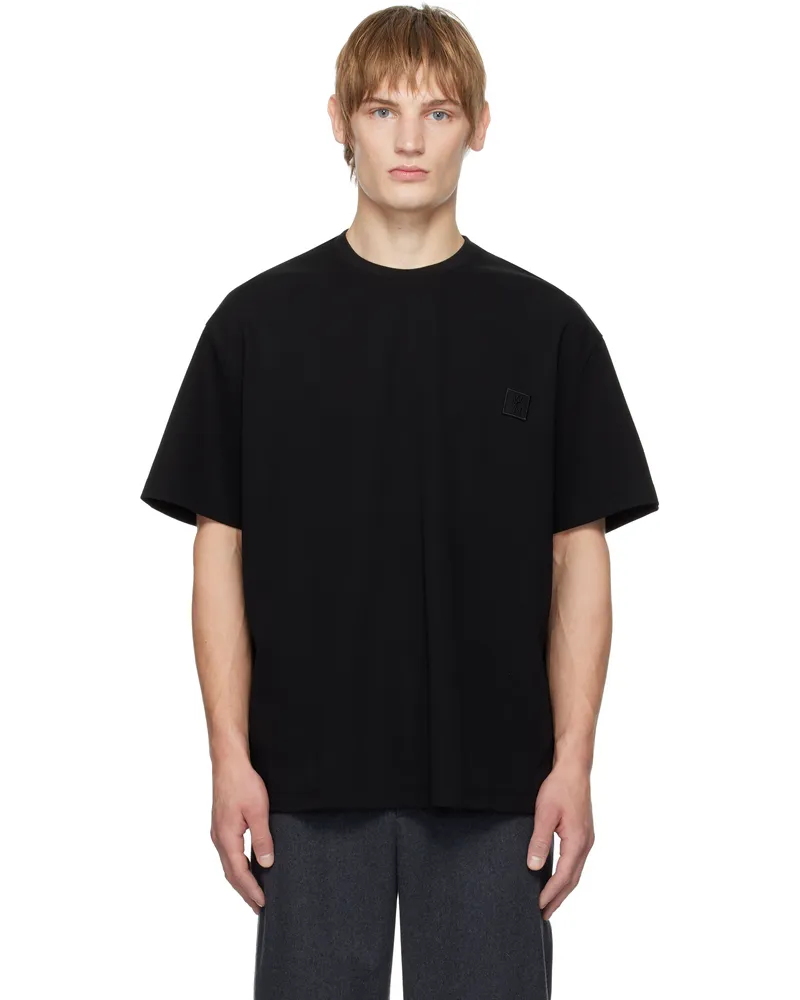 Wooyoungmi Black Swaying Flower Back Logo T-shirt 715b