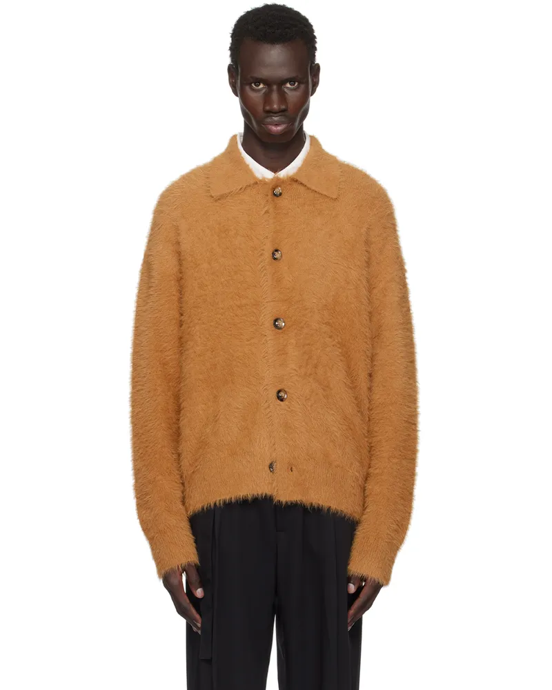 CMMN SWDN Tan Flynn Fluffy Cardigan Camel