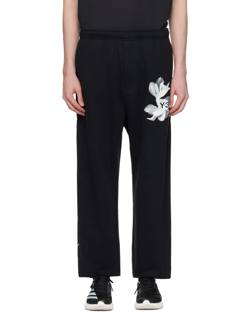 Y-3 Black Graphic Sweatpants Black