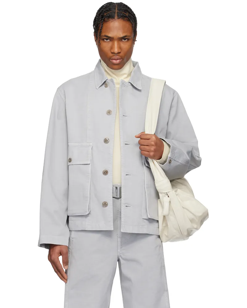 Christophe Lemaire Gray Boxy Denim Jacket Bk948