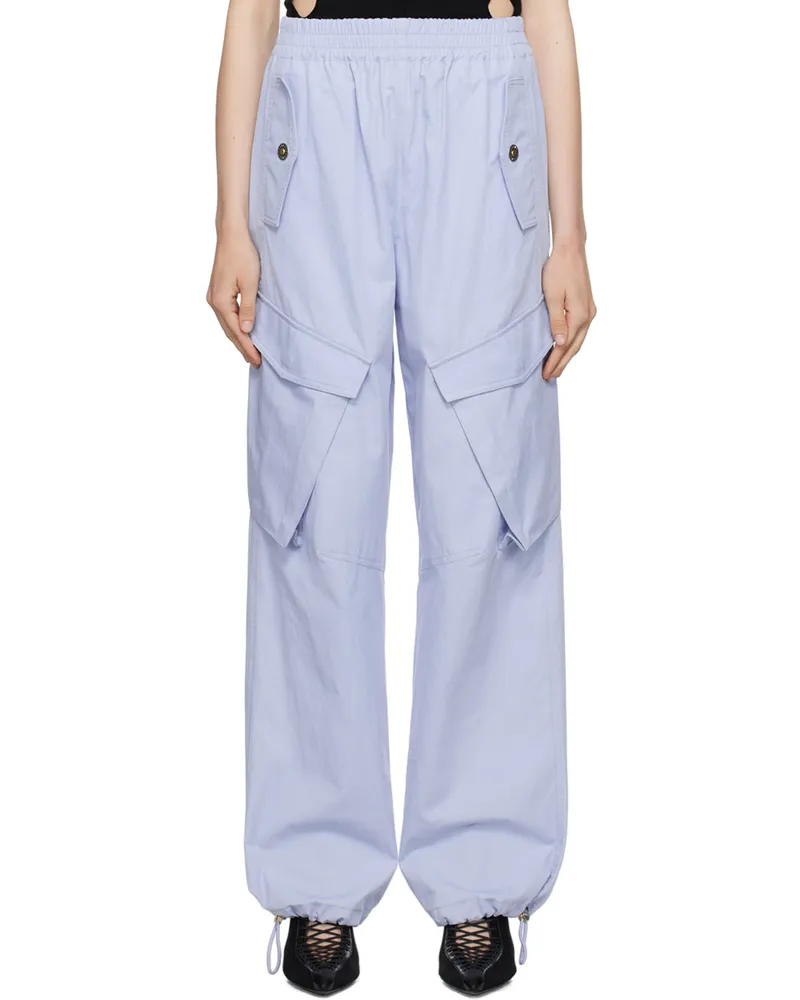 Dion Lee Blue Elasicized Trousers Glacier