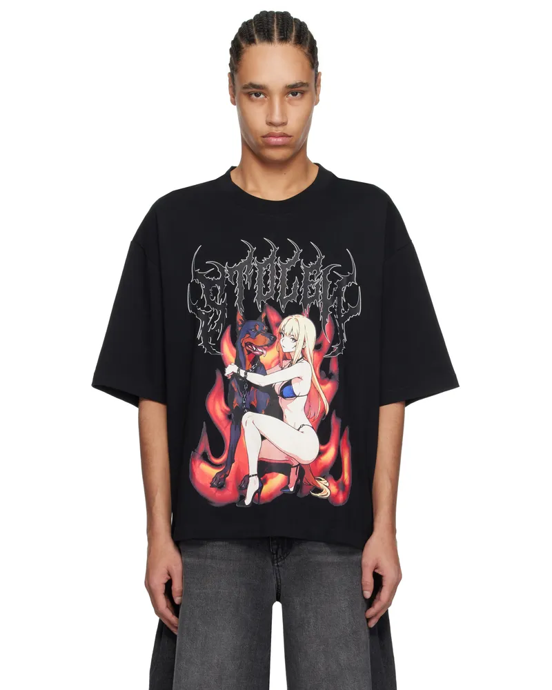 Stolen Girlfriends Club Black Anime Best Friend Relaxed T-shirt Jet