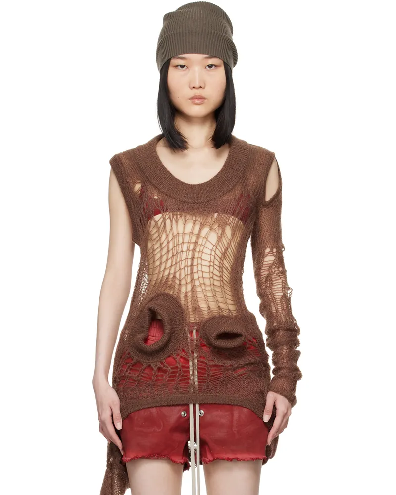 Rick Owens Brown Porterville Spider Banana Sweater 74