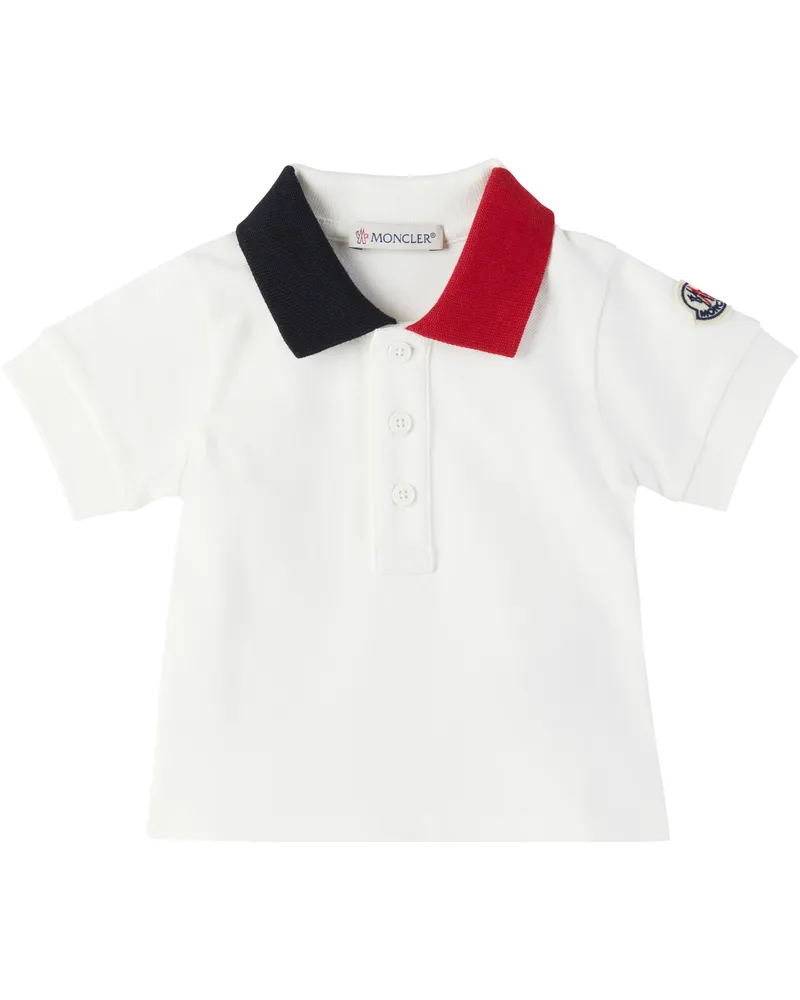 Moncler Baby White Logo Patch Polo 034