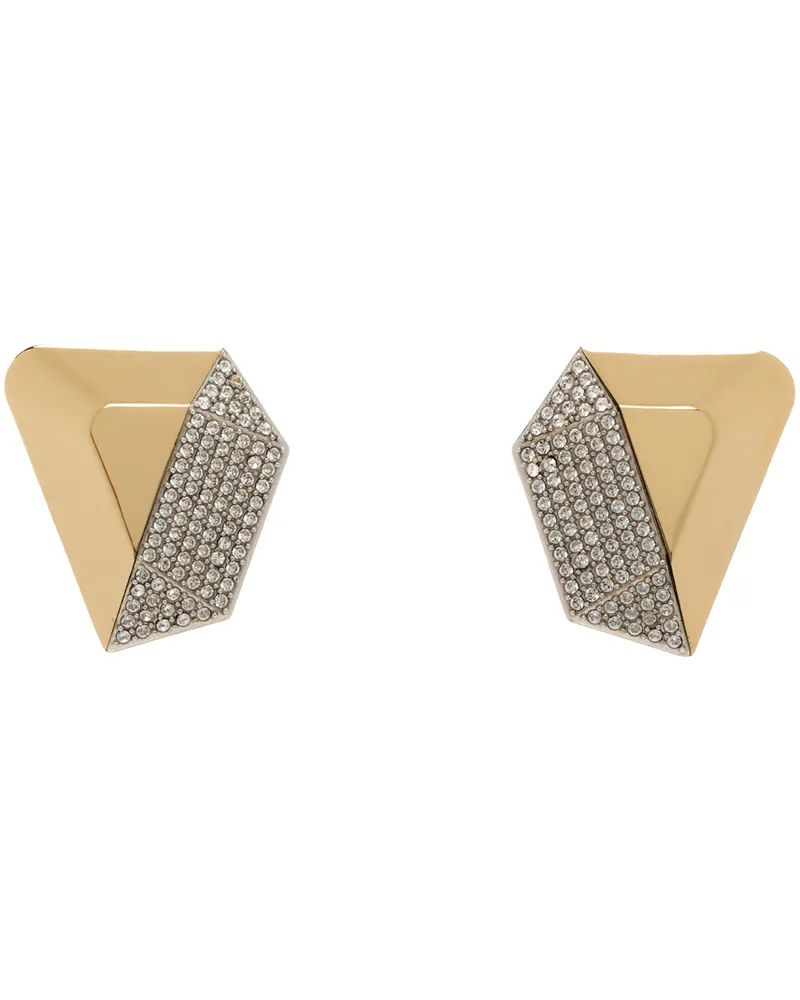 Amina Muaddi Gold & Silver Giselle Earrings Gold