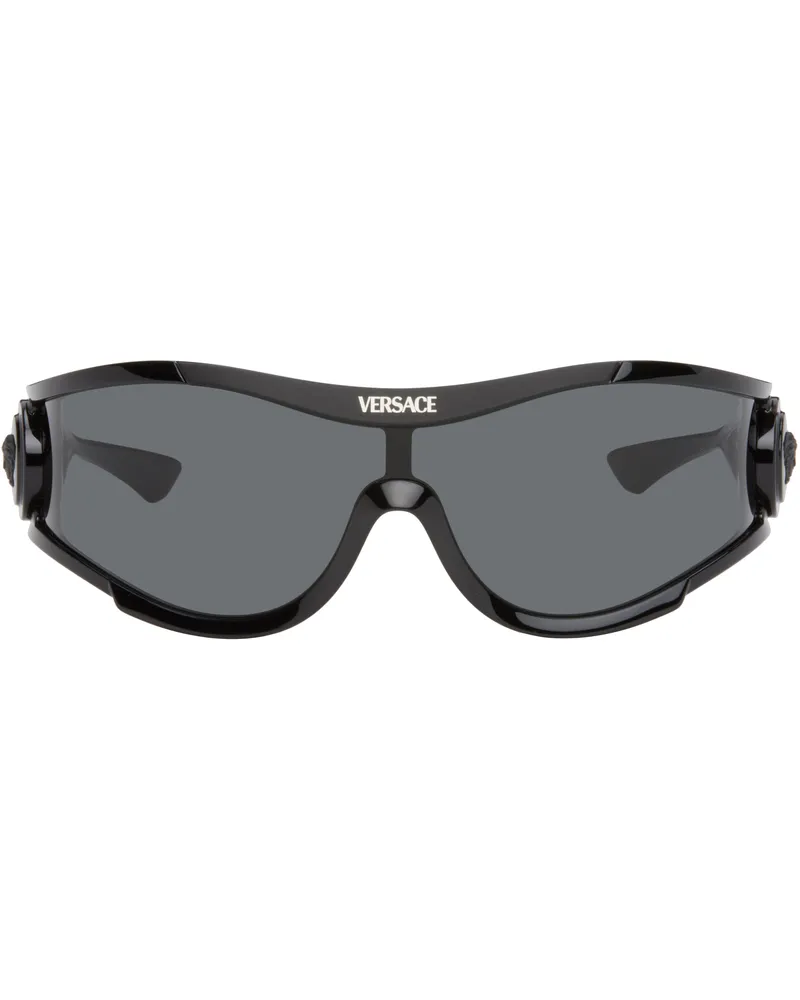 Versace Black Medusa Medallion Shield Sunglasses 536087