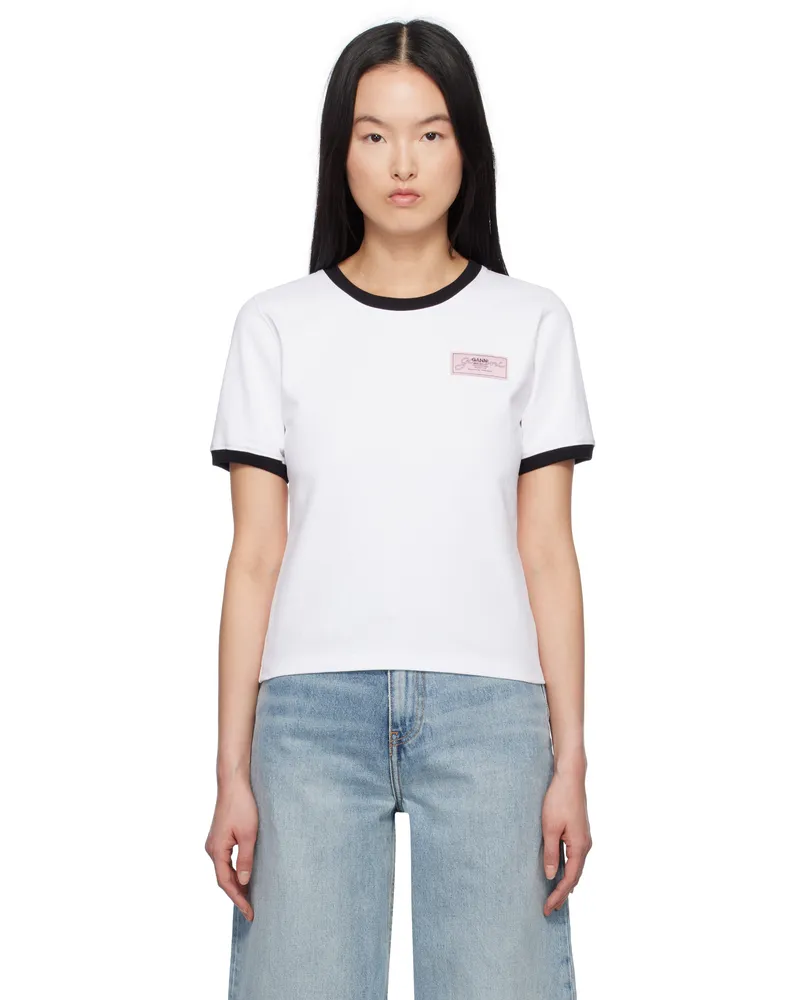 Ganni White Heavy Cotton Small T-shirt 151