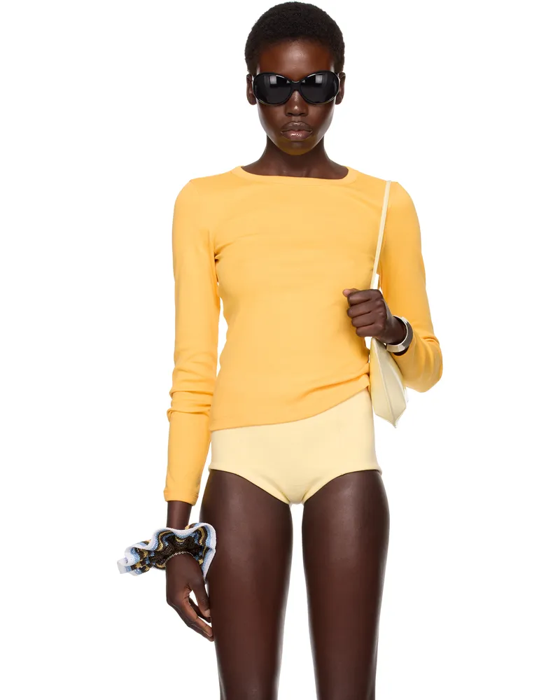 Flore Flore SSENSE Exclusive Yellow Max T-shirt Mango