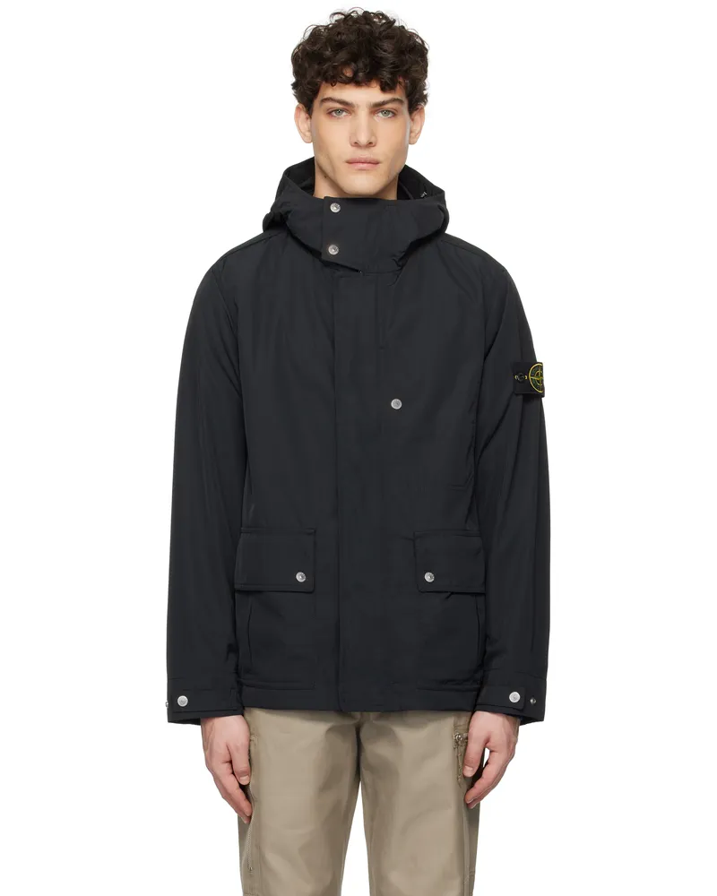 Stone Island Black Micro Twill Parka Vblack