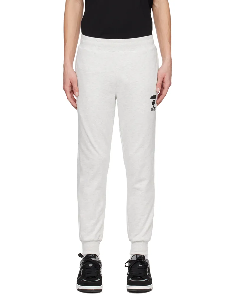 AAPE by A Bathing Ape Off-White Embroidered Sweatpants Wh2