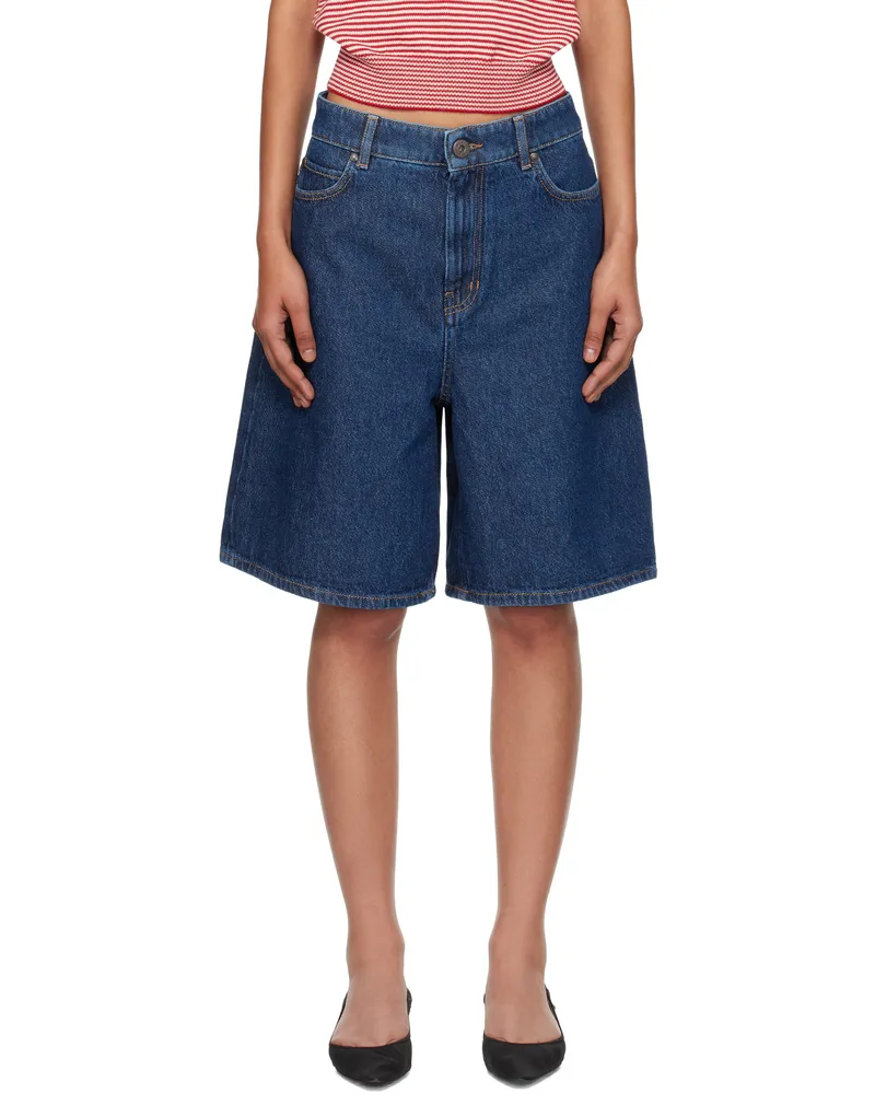 Max Mara Navy Donnola Denim Shorts 001