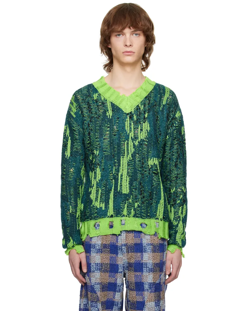 Andersson Bell Blue & Green Theydon Spider Sweater Multi