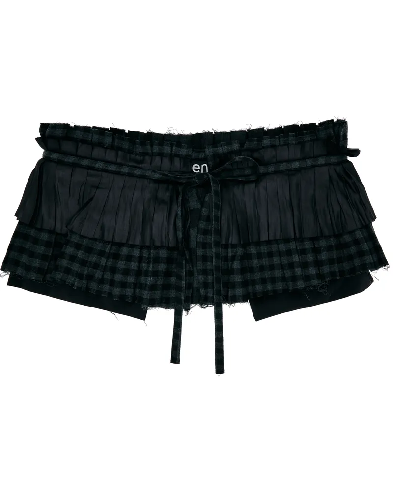 OPEN YY Black Pleats Layered Pocket Belt Black