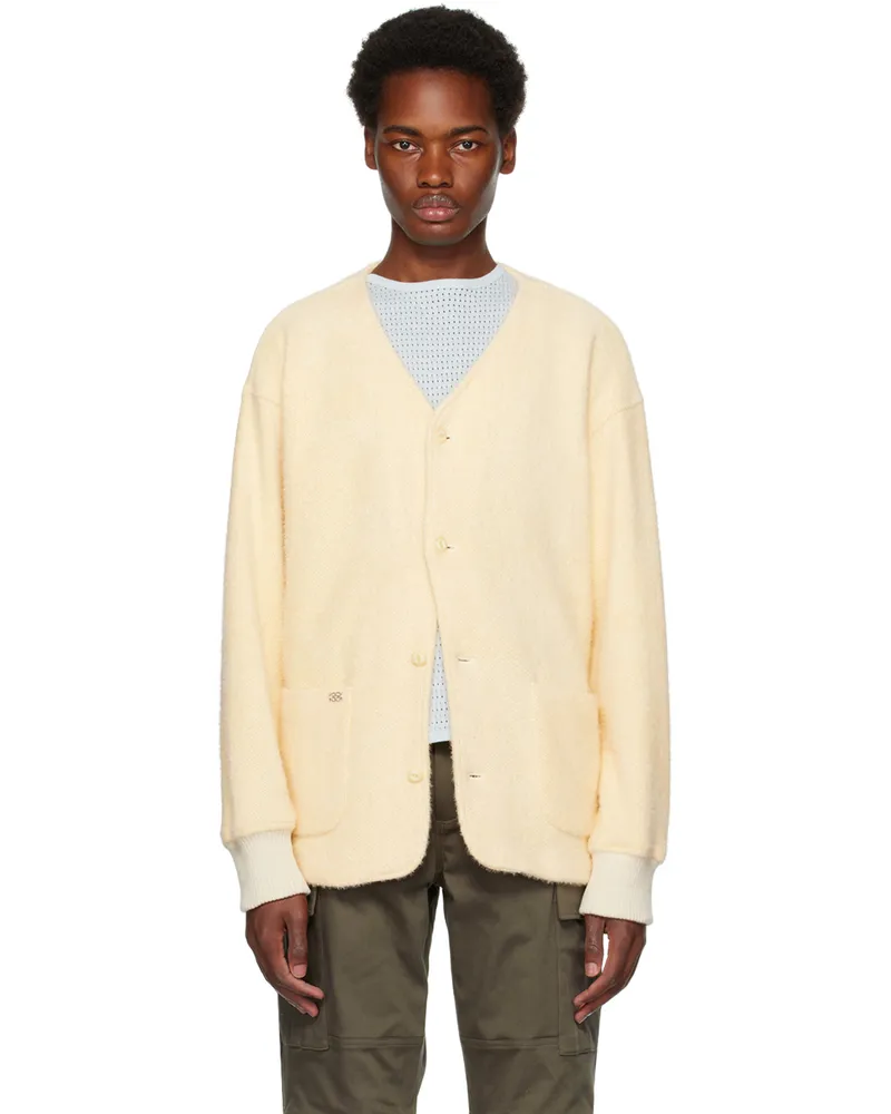 Kijun Yellow Drop Shoulder Cardigan Pale