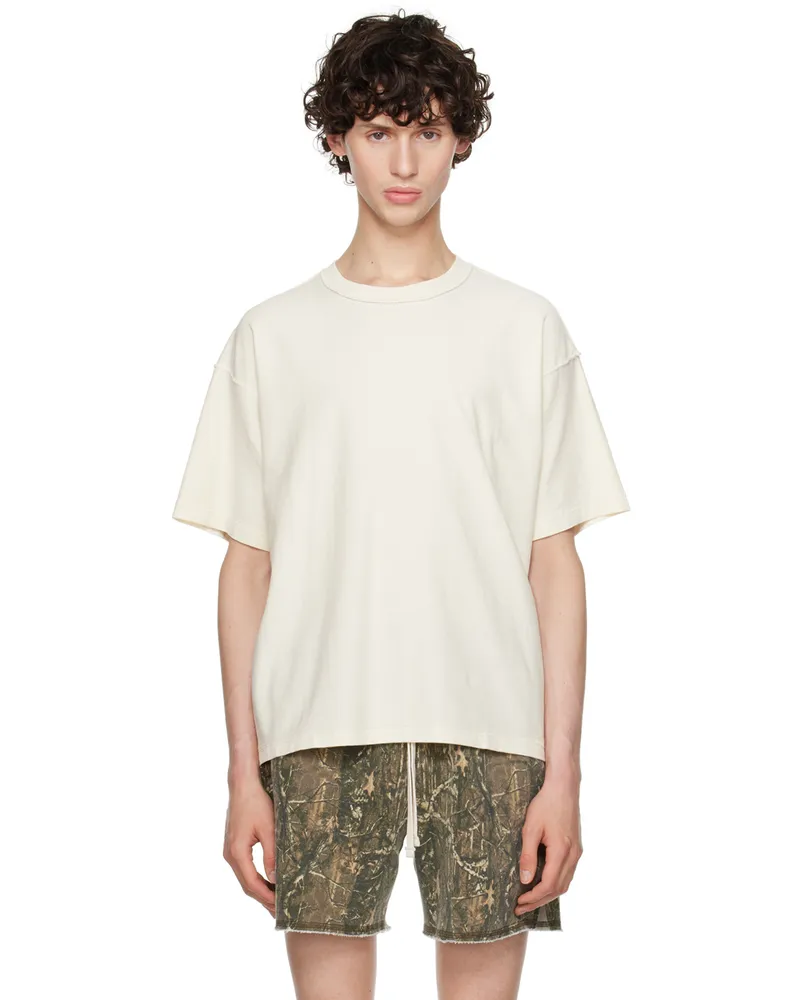 John Elliott + Co Off-White Reversed Cropped T-Shirt Salt