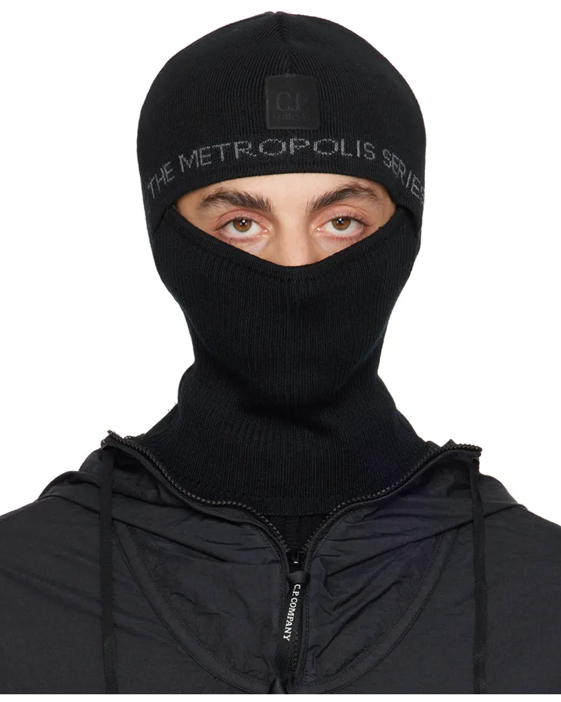 C.P. Company Black Re-Wool Balaclava Black