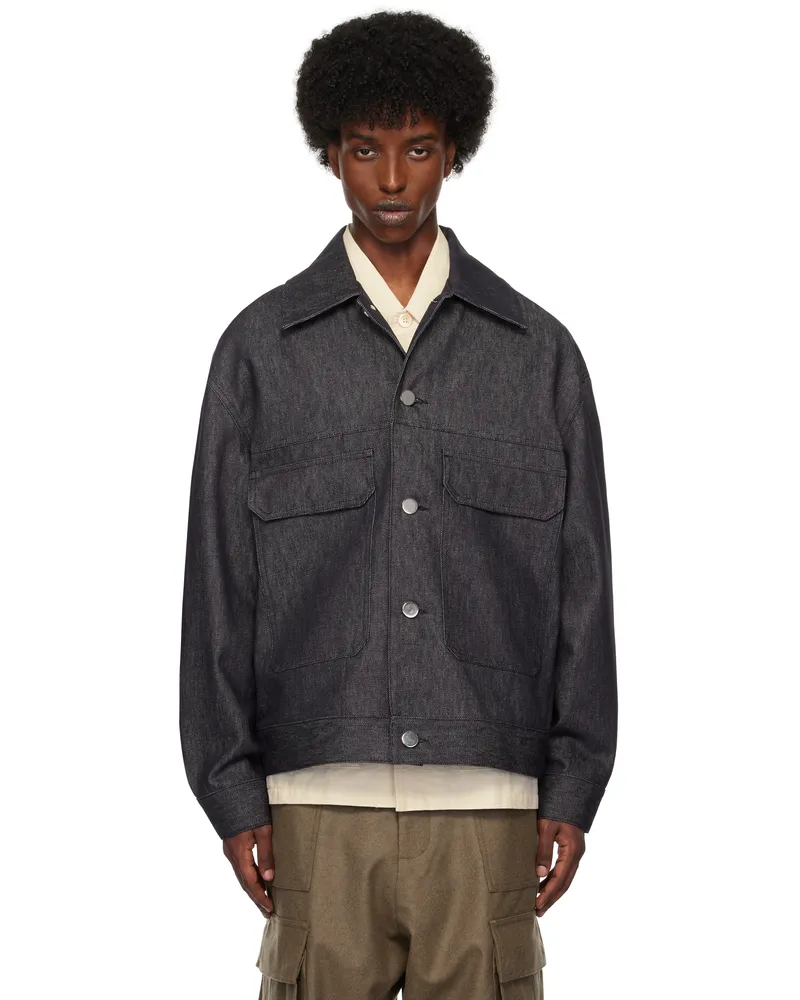LOWNN Navy Denim Workwear Jacket Indigo