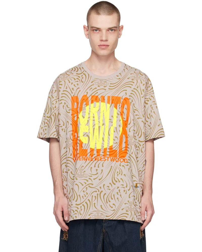 Vivienne Westwood Taupe Printed T-Shirt C404g0