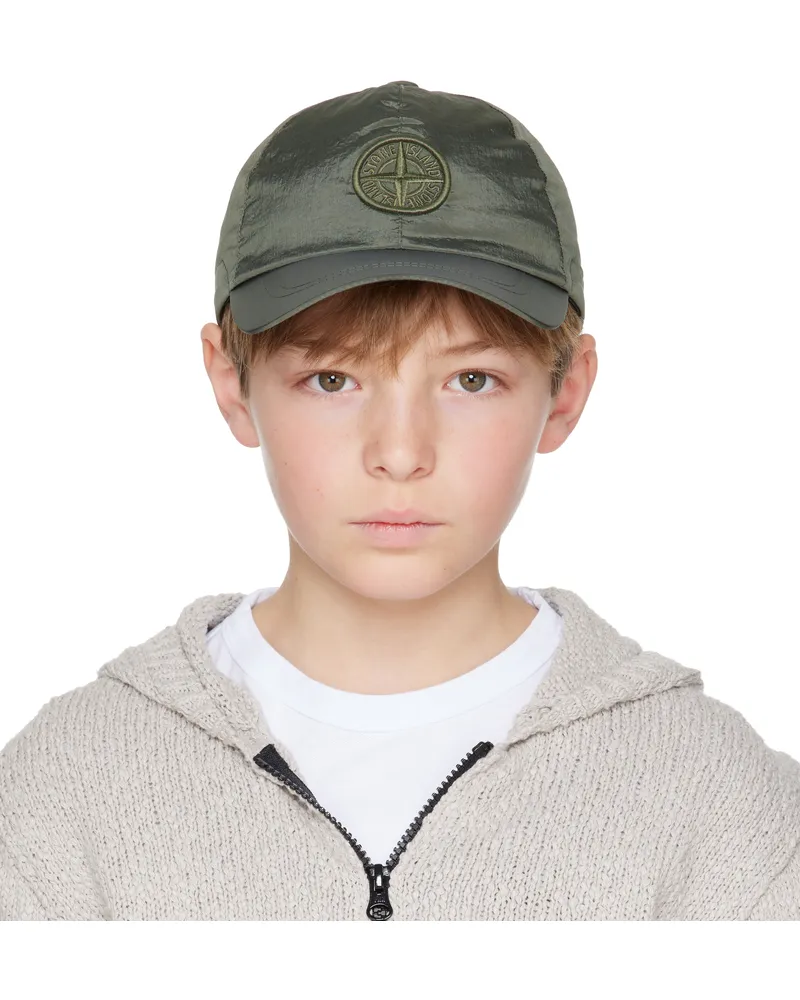 Stone Island Kids Khaki Recycled Nylon Cap V0054