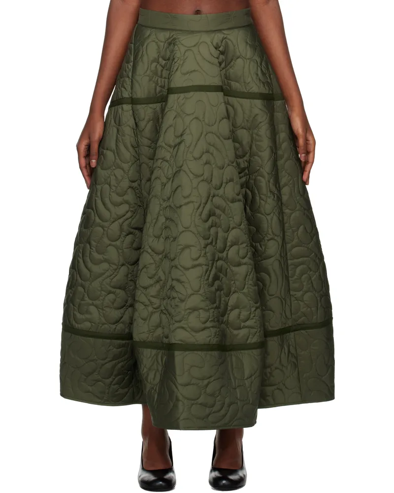 Toogood Khaki 'The Parachutist' Midi Skirt Contour