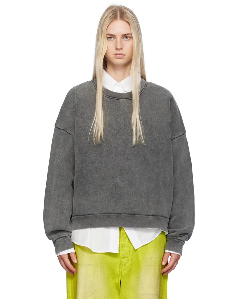 Acne Studios Black Garment-Dyed Sweatshirt Bm0