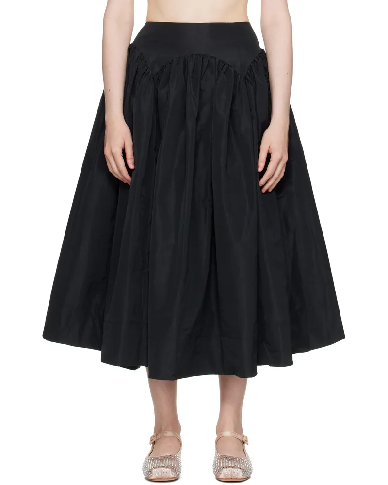Sandy Liang Black Torcello Midi Skirt Black